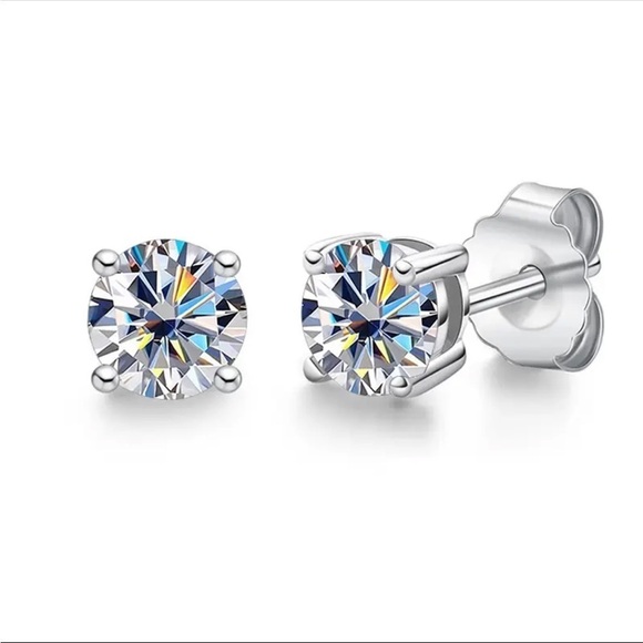 Jewelry - Certified 4ct. t.w. Moissanite Stud Earrings NEW